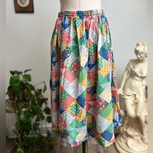 Vintage Cotton Patchwork Skirt